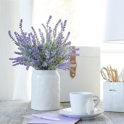Artifical Lavenders with Green Leaves