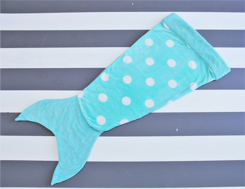 Polka Dot Mermaid Tail Blanket