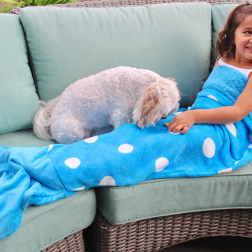 Polka Dot Mermaid Tail Blanket